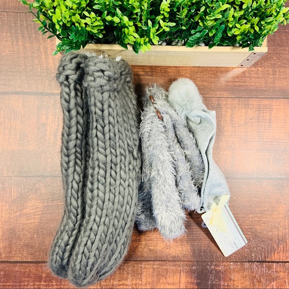 NWT BUNDLE LEMON Gray Socks/Slippers (3 pairs) - Picture 5 of 8